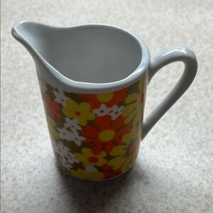 Vintage Flower Power Ceramic Creamer.